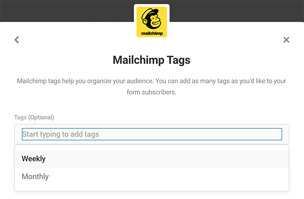 Mailchimp tags.
