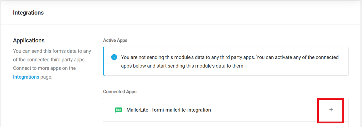 mailerlite connected apps