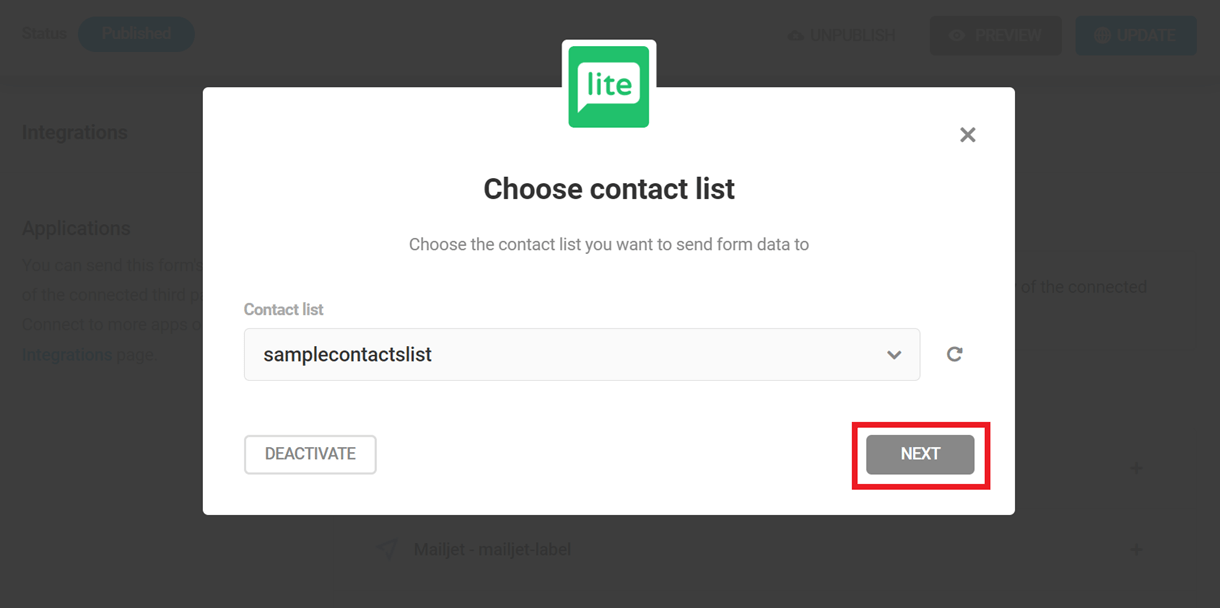mailerlite contact list