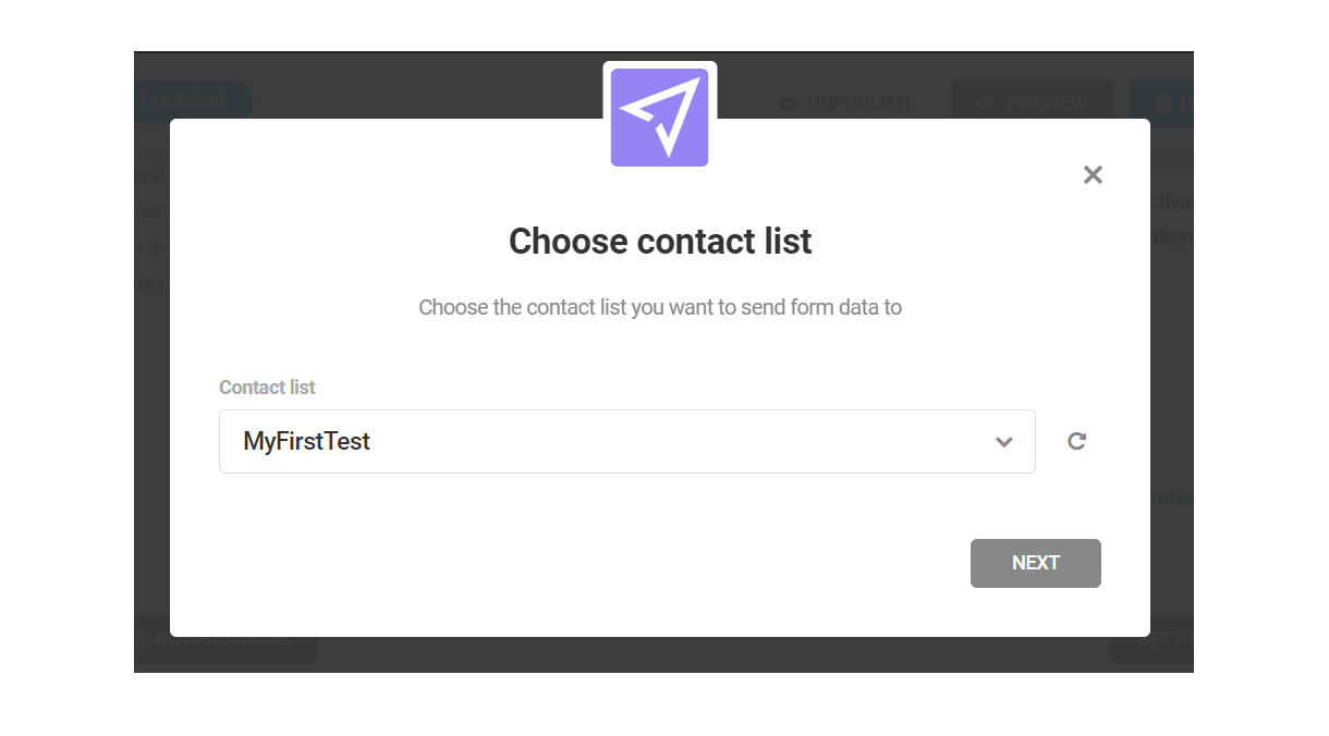 mailjet contact list