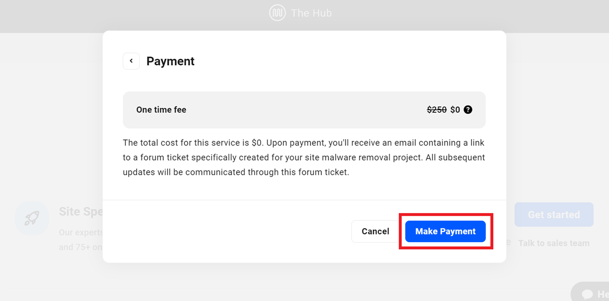 make addon payment