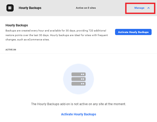 Manage hourly backups