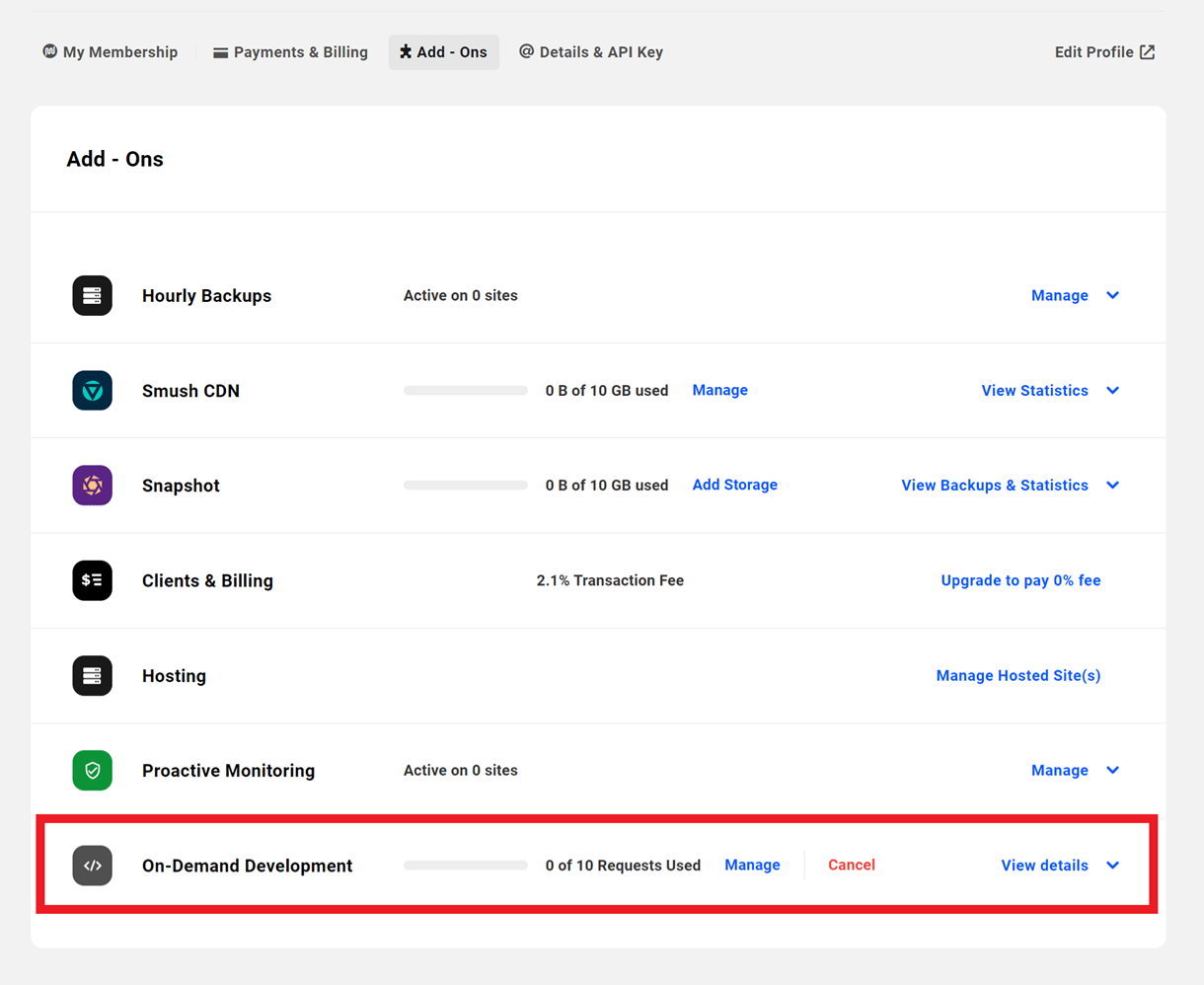 manage on demand dev