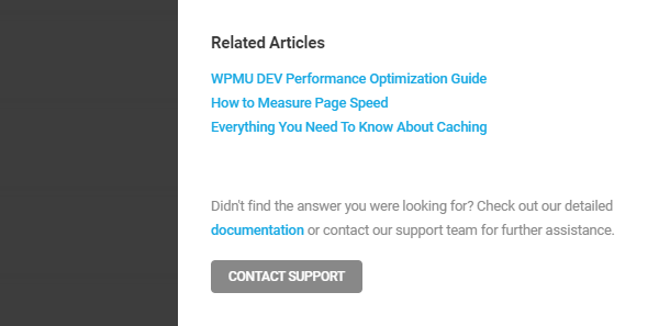 manual related articles and contact support
