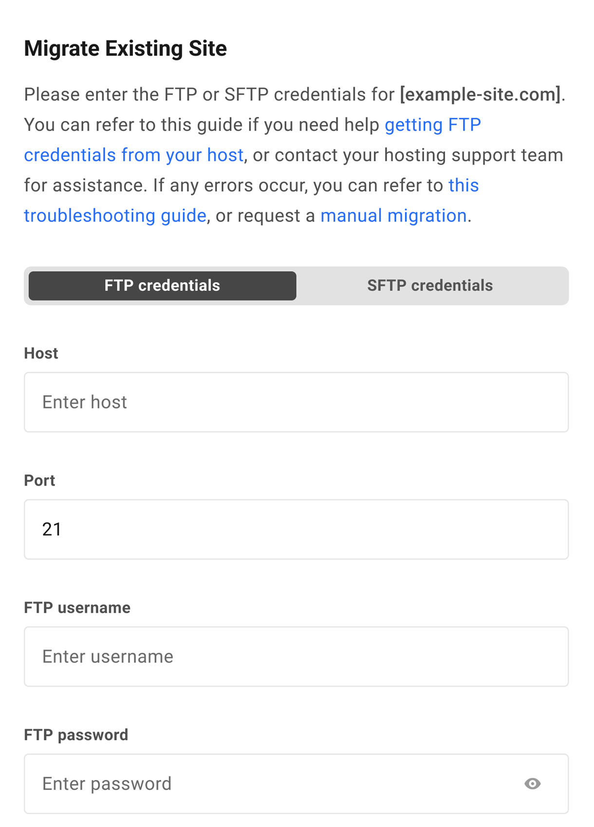 migration credentials