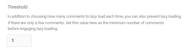 minimum comment threshold configuration