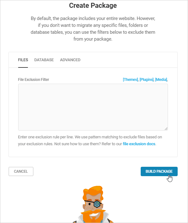 Shipper - Package exclusion filters.