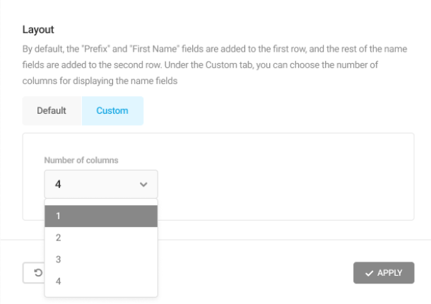 Name Field Layout Option
