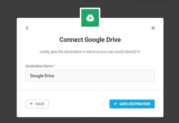 name google drive destination
