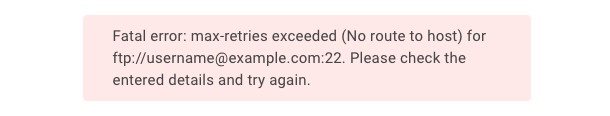 no route to host