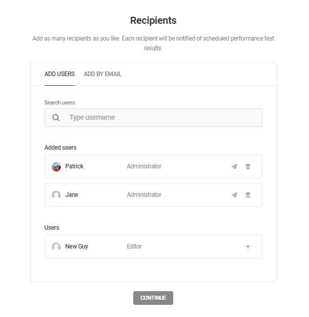 Add recipients for notifications in Hummingbird