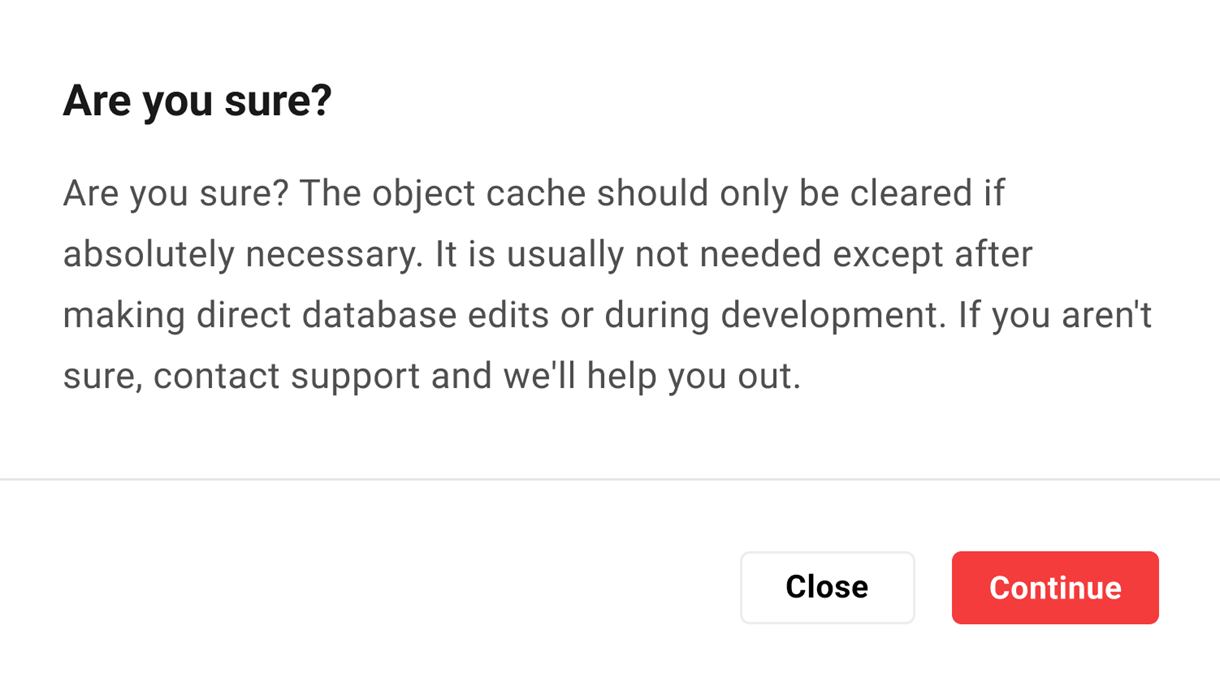 object cache notice