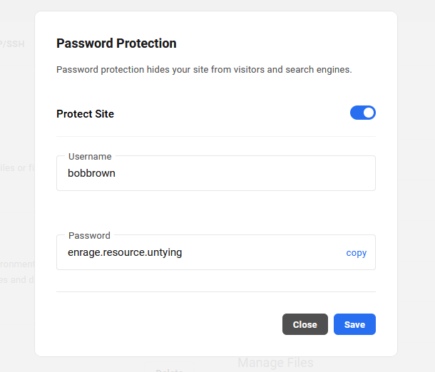 Enabling password protection