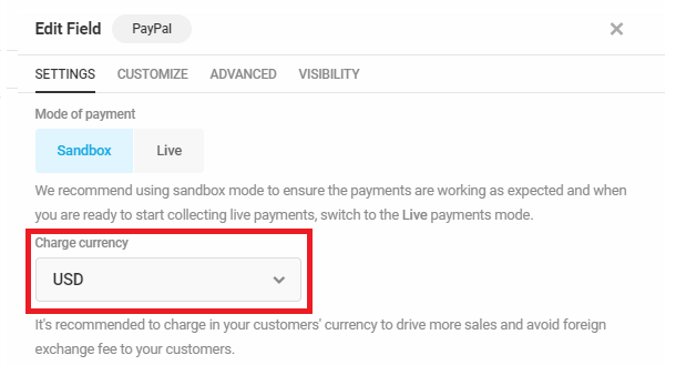 Select currency in Forminator PayPal field