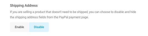 Enable Shipping Address in PayPal field