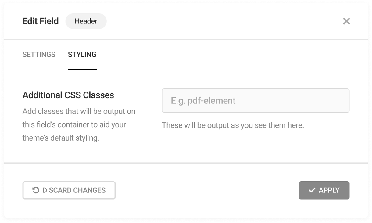 pdf header styling
