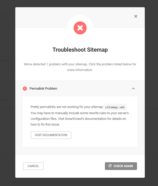 Troubleshoot sitemap permalink problem