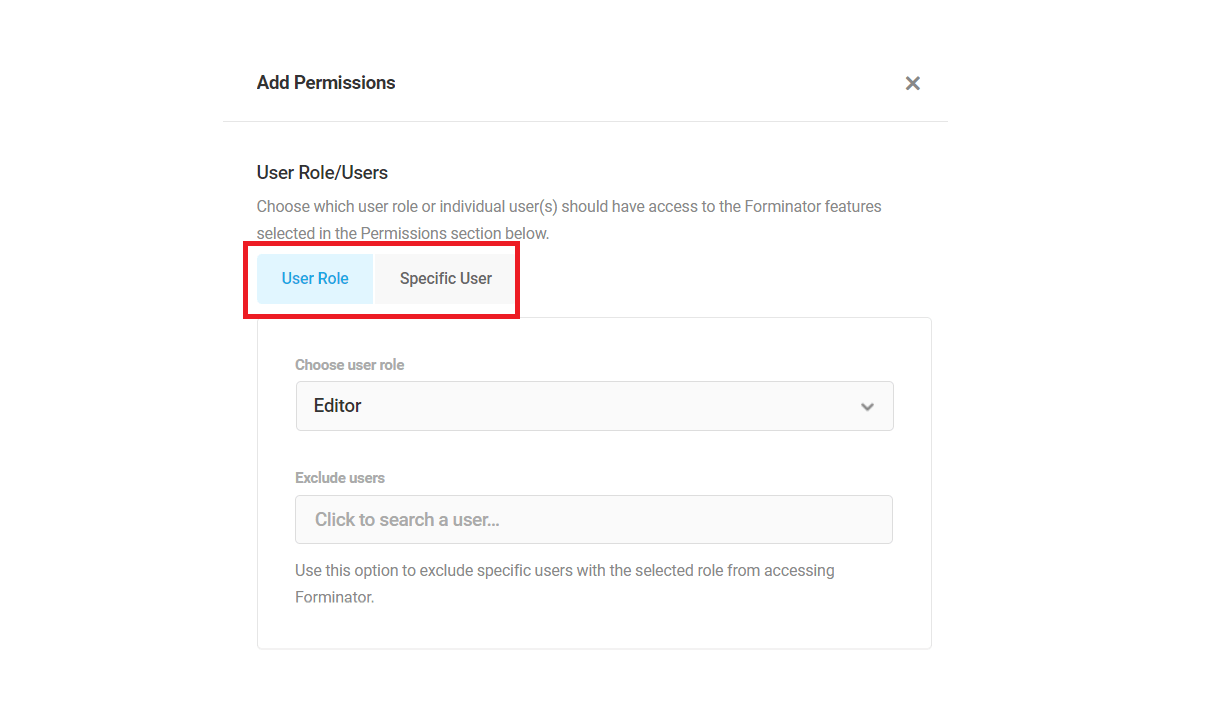 permissions user role