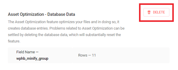 Delete all Asset Optimization data