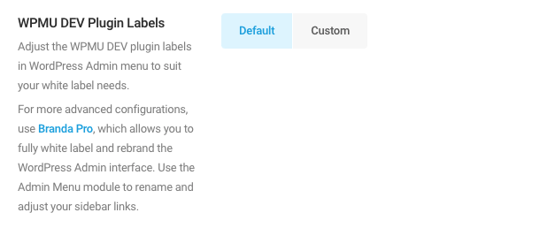 Whitelabel plugin labels and icons