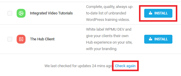 Install plugin or check for updates