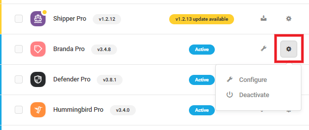 Configure or deactivate plugins