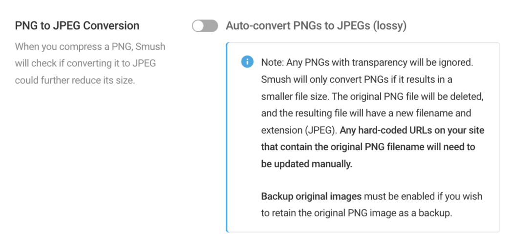 Screenshot of the png to jpeg button
