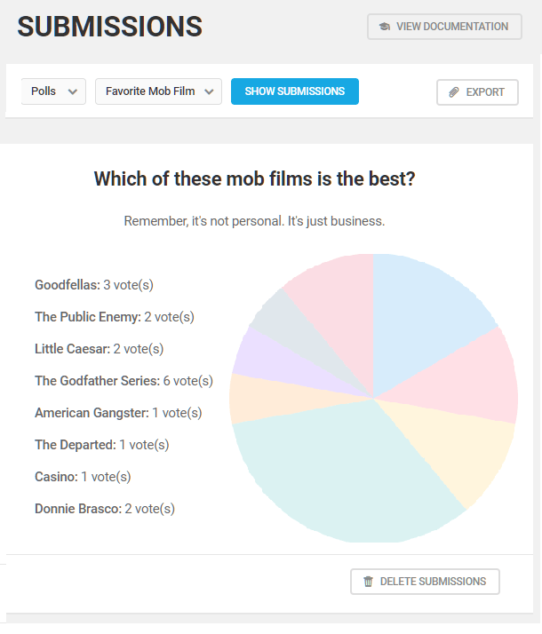 View poll submission data in Forminator