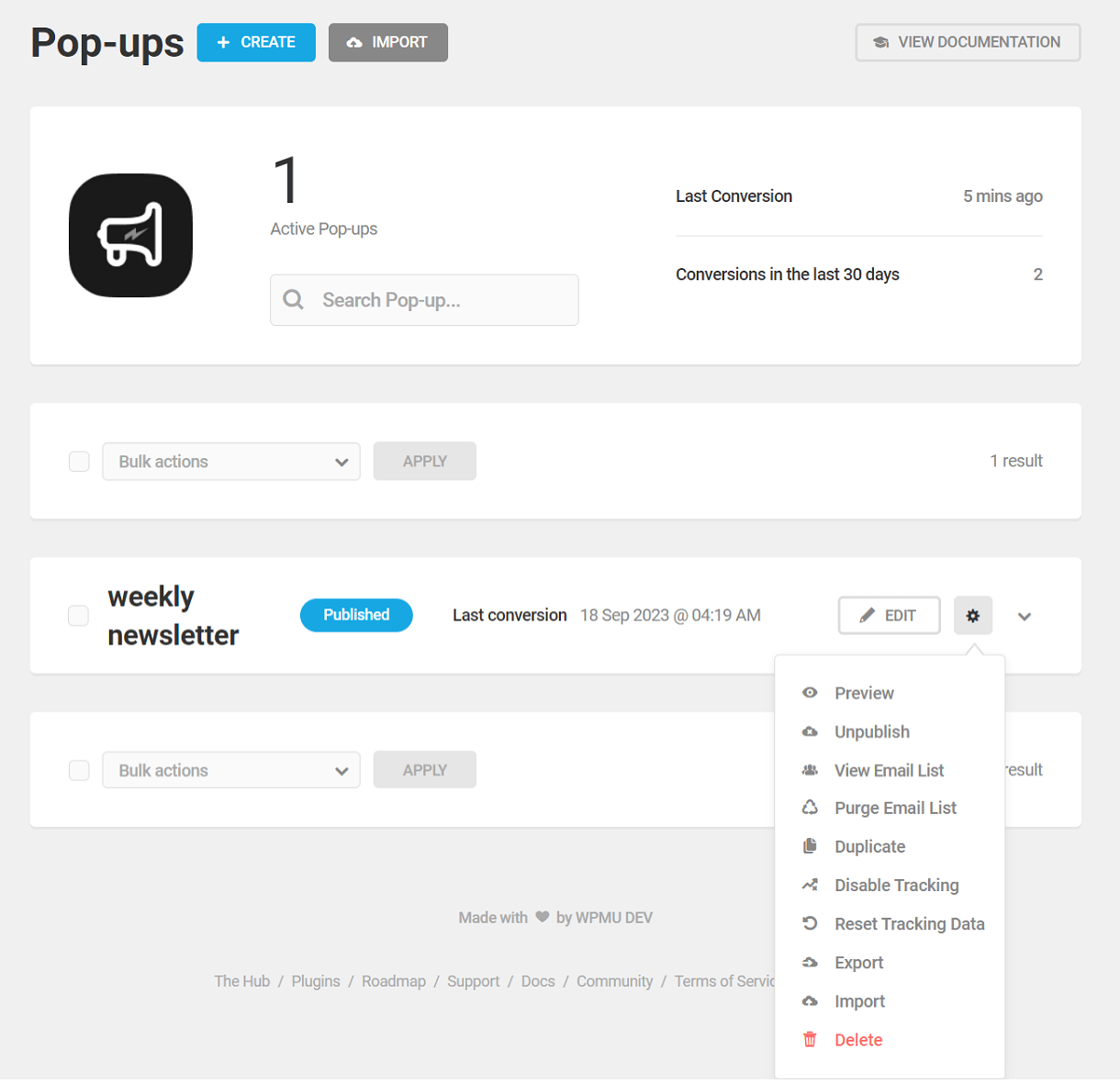 Hustle module dashboard screen