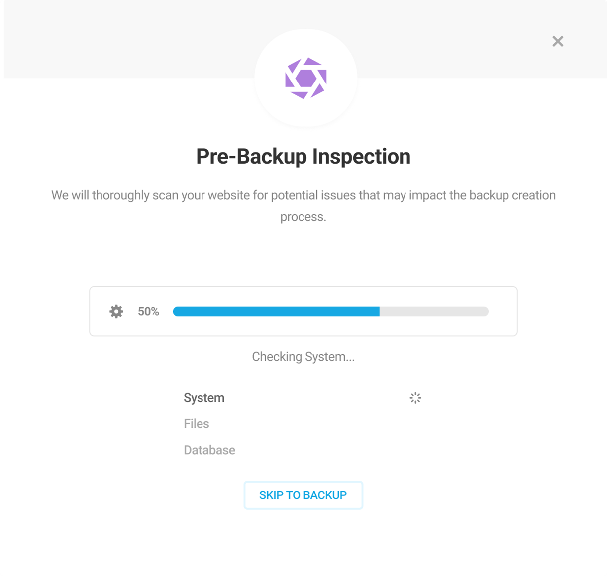 pre backup inspection