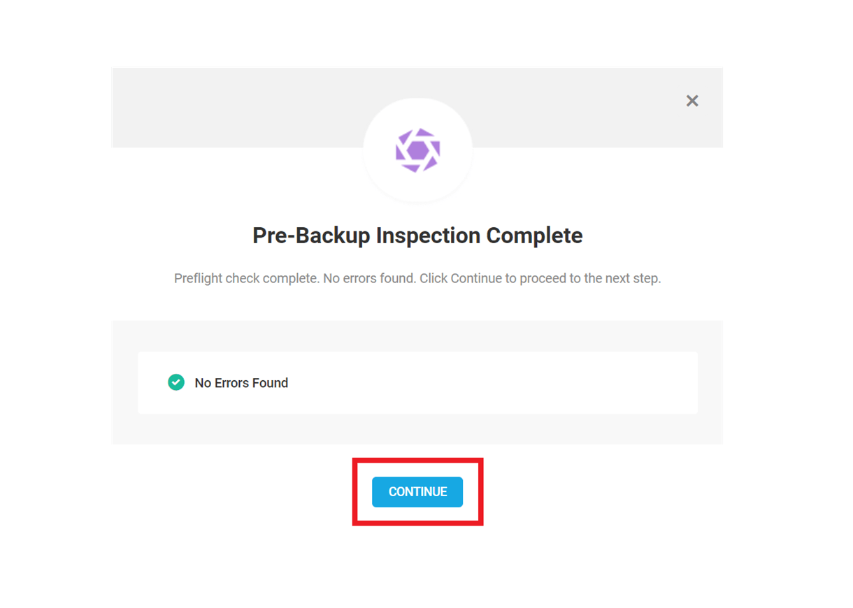 prebackup inspection noerr
