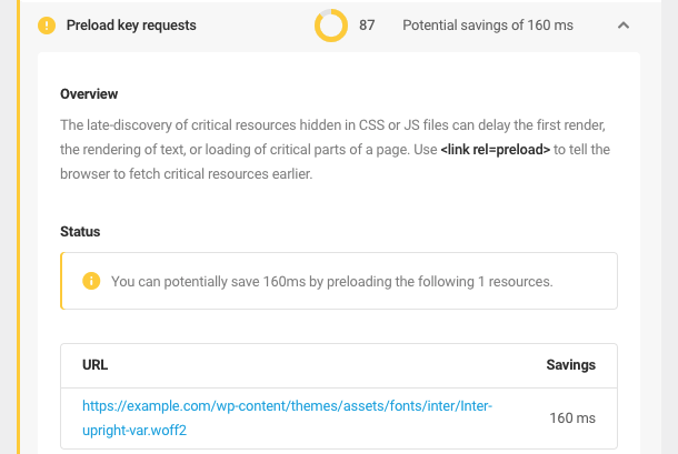 preload key requests audit