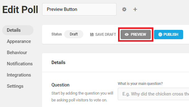 preview poll button