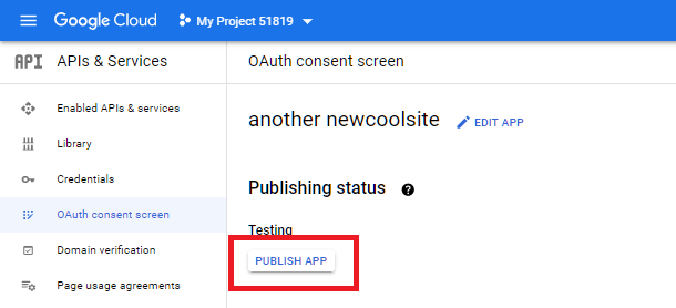 publish app at google