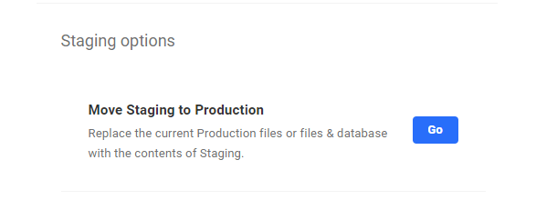 Push Staging to production button