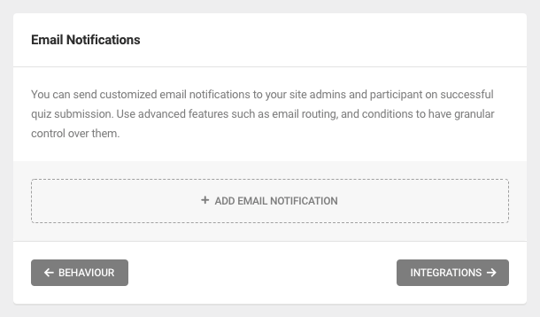 Quiz email notifications