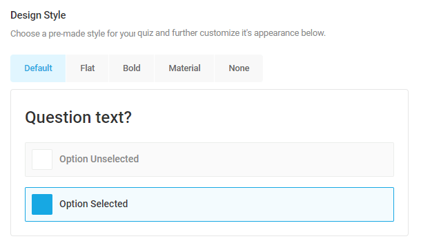 Quizzes design style