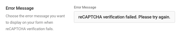 enter a custom message in the Error Message field.