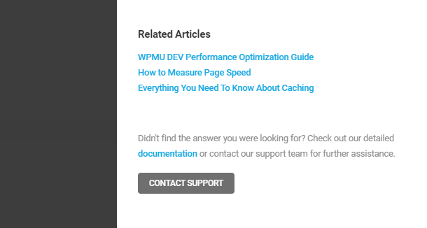 related articles and contact support