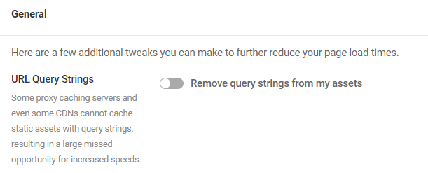 remove url query strings toggle
