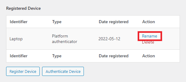 Rename device