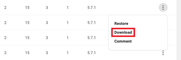 Allows the user to request the download of a backup of a site.