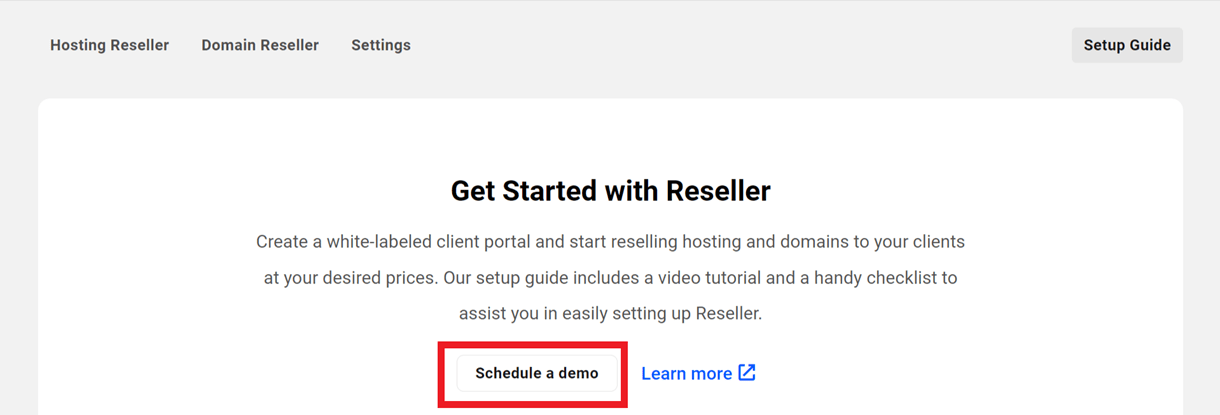 reseller schedule demo
