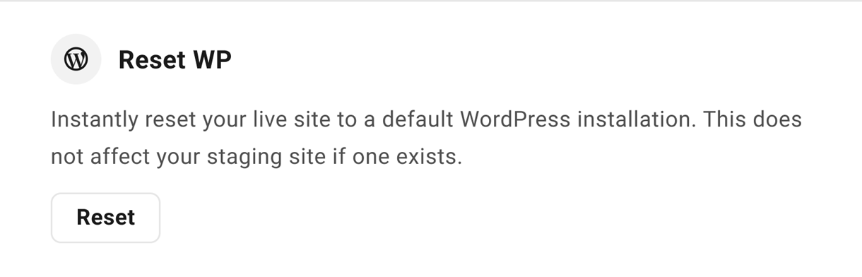 reset wp