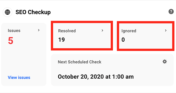 Resolved and ignored issues.