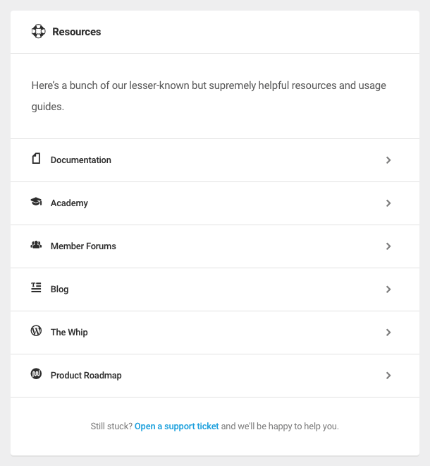 WPMU DEV Dashboard Resources widget