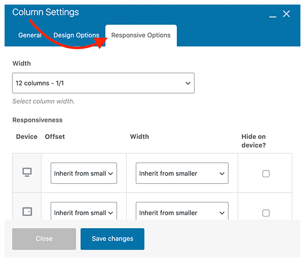 A look at the responsive options.