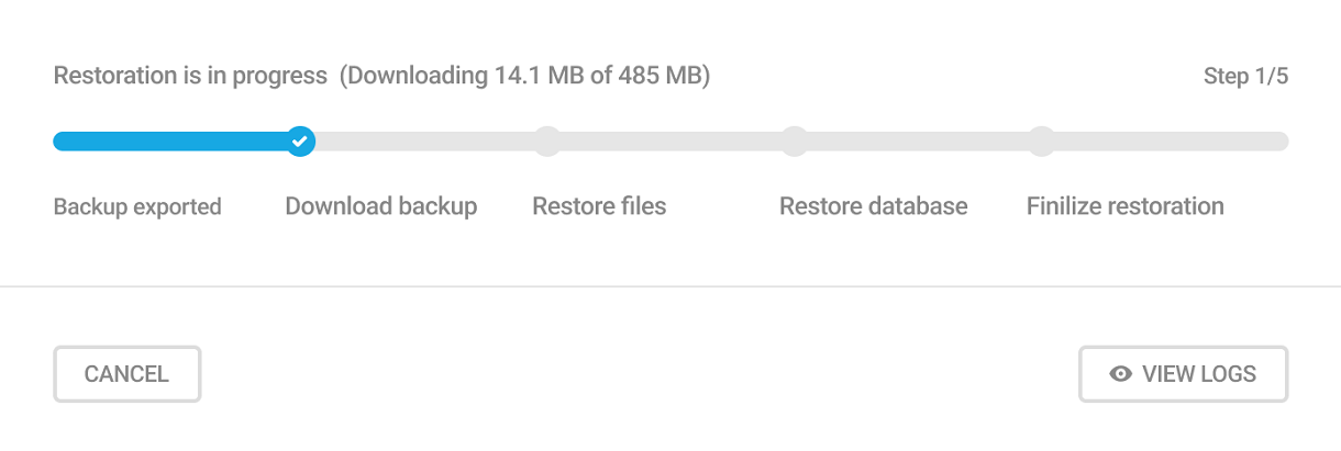 Progress of backup restore in Snapshot 4.0