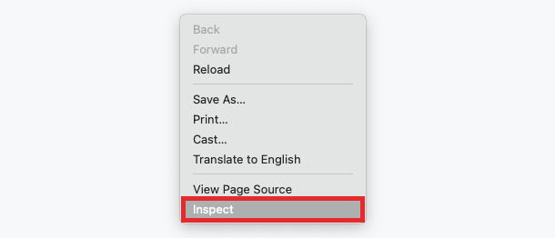Right-click to inspect