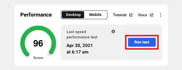 Allows the user to run a Hummingbird performance scan on a site.